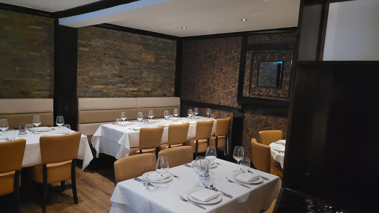 Elegant dining room at La Indika